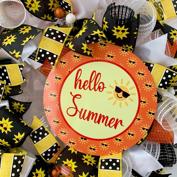 Deco mesh Summer sunshine wreath - Picture 6 of 8